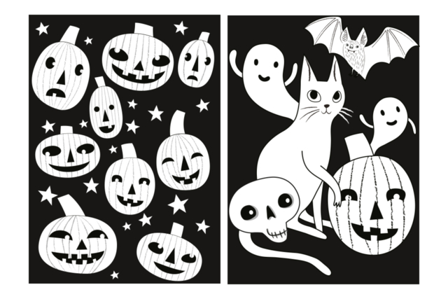 Coloriages velours citrouilles - Kits créatifs Halloween - 10doigts.fr