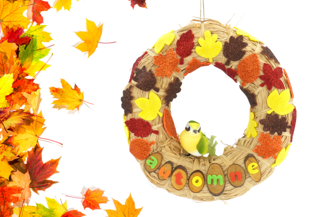 Couronne aux couleurs de l'automne - Raphia et fibres naturelles pour vos créations - 10doigts.fr