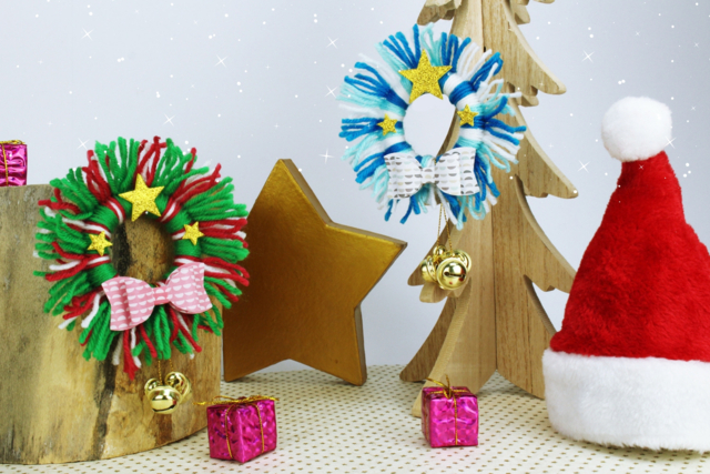 Couronne de Noël en laine - Grelots et clochettes - 10doigts.fr