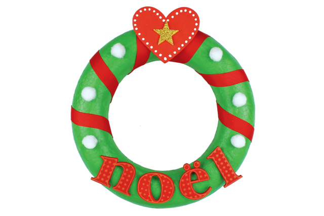 couronne de noel - Déco en bois peints - 10doigts.fr