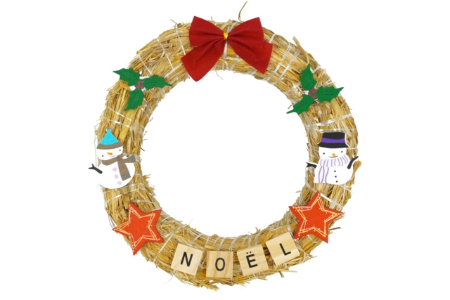 couronne noel sujets en bois - Déco en bois peints - 10doigts.fr