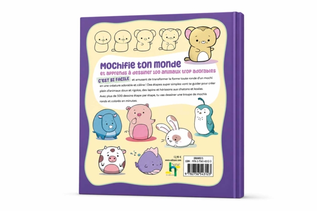 couverture livre adorable animaux mochi - Livres de coloriage et dessins : pour apprendre et s'évader - 10doigts.fr