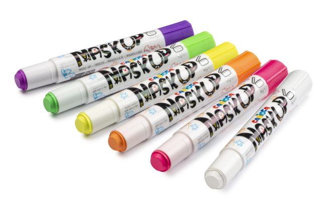 crayons maquillage fluorescent neon phosphorescent lumière violette - Maquillage créatif pour enfants - 10doigts.fr