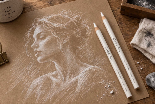Crayons Pastels Blancs  - Pastels Beaux Arts - 10doigts.fr