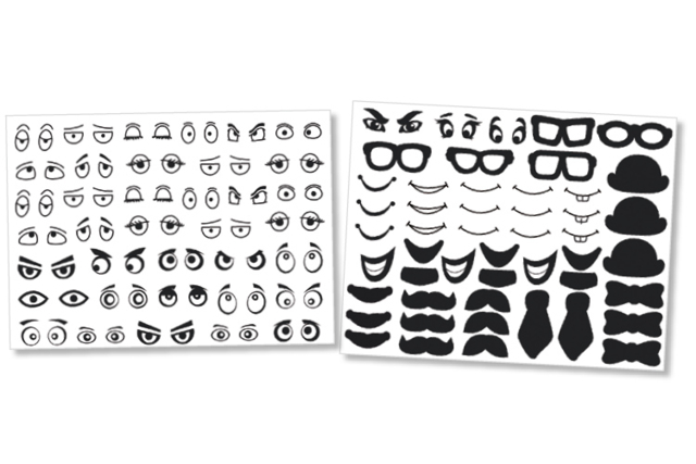 Crazy Face stickers - Gommettes yeux, visages et smileys pour des créations pleines d’expression - 10doigts.fr