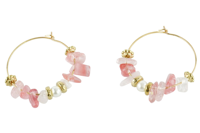 créoles roses - Boucles d'oreilles - 10doigts.fr