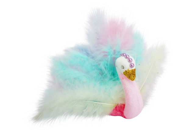 cygne à plumes pastel - Plumes décoratives - 10doigts.fr