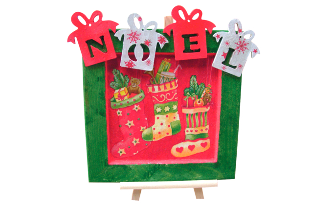 déco cadre noel - Objets en bois Noël - 10doigts.fr