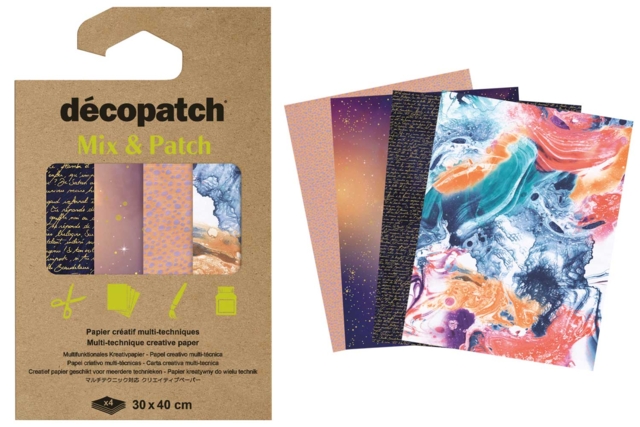 Decopatch Mix - 4 feuilles Ciel Foil  - Papiers Décopatch - 10doigts.fr