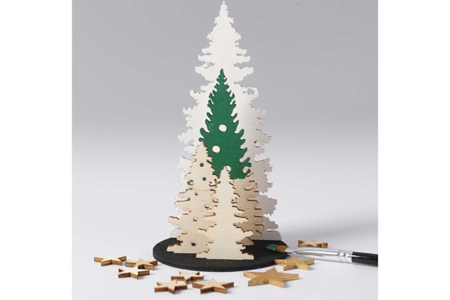 décor forêt en bois à monter  - Déco en bois brut - 10doigts.fr