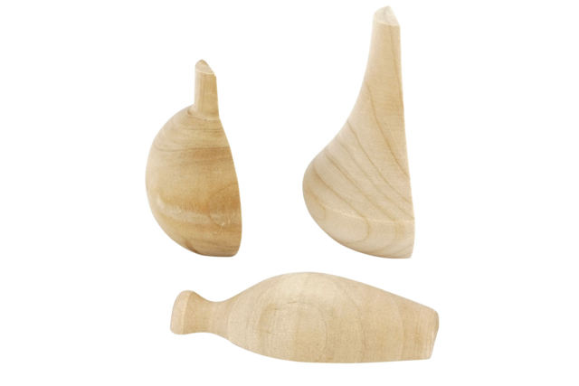 demi mini vases en bois - Déco en bois brut - 10doigts.fr