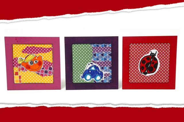 Dessous de plat collages d'enfant - Papiers à motifs - 10doigts.fr