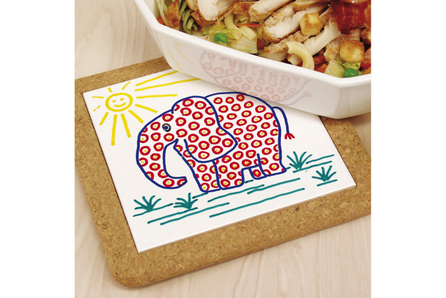 Dessous de plat en porcelaine blanche - Stickers fantaisies : personnalisez toutes vos créations - 10doigts.fr
