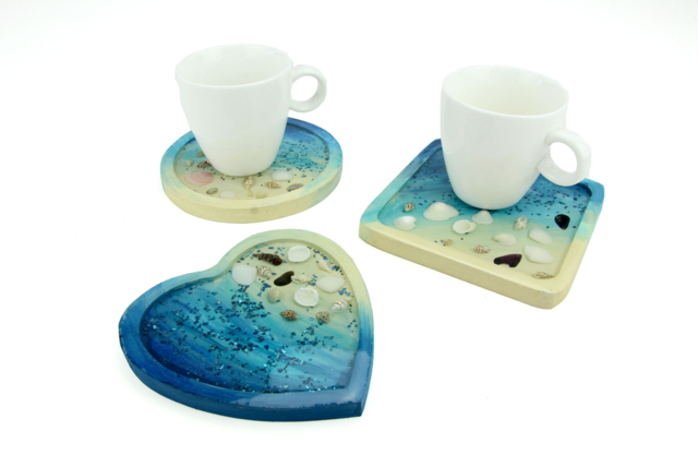 dessous de verre résine - Objets bois pour la cuisine - 10doigts.fr