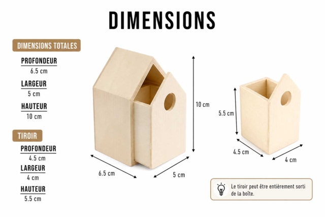 dimensions boite maison - Boîtes en bois - 10doigts.fr