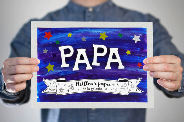 Diplôme "Meilleur papa de la galaxie" - Carton plume et polystyrène - 10doigts.fr