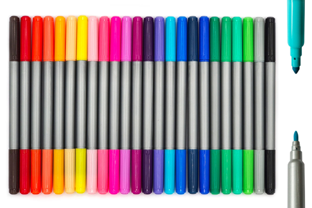 double pointes sur feutres - Feutres pointes moyennes : l'outil polyvalent pour le dessin et l'école - 10doigts.fr