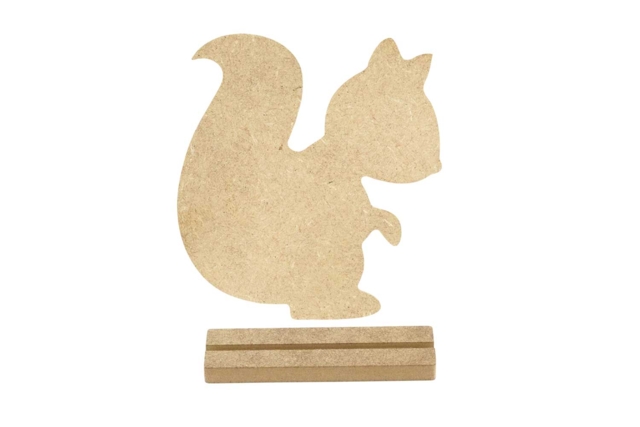 Ecureuil en bois + socle  12 cm - Animaux en bois - 10doigts.fr