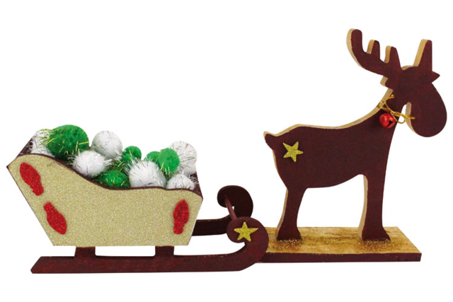 Elan en bois naturel - Objets en bois Noël - 10doigts.fr