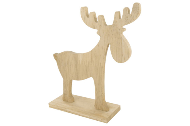 Elan en bois naturel - Objets en bois Noël - 10doigts.fr