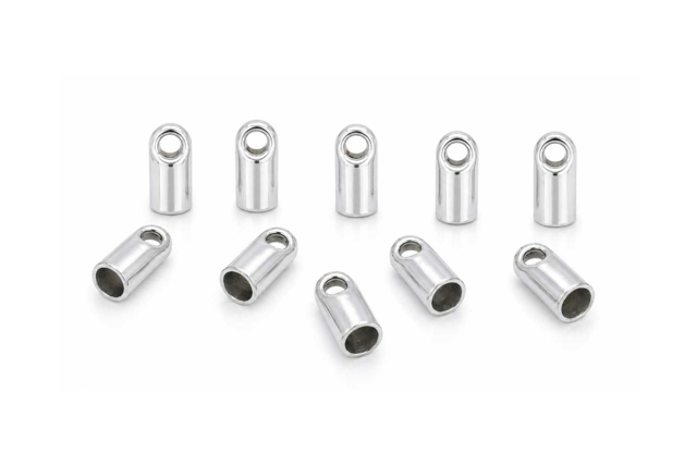 Embouts pour cordon argent Ø 3.2 mm - 10 pcs - Fermoirs bijoux - 10doigts.fr