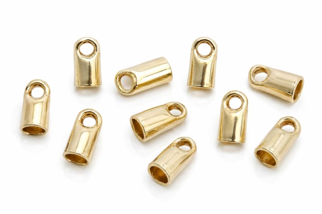 Embouts pour cordon Or Ø 3 mm - 10 pcs - Fermoirs bijoux - 10doigts.fr