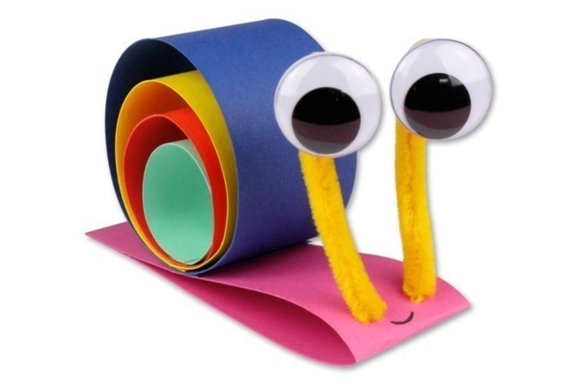 Escargot en Papier - Papiers colorés - 10doigts.fr