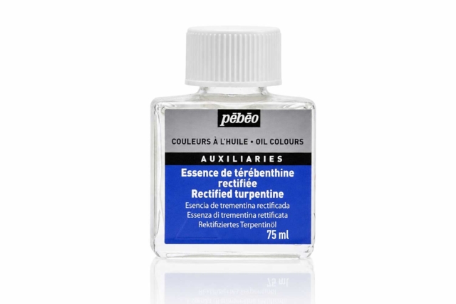 Essence de Térébenthine Rectifiée Pébéo 75 ml - Peinture à l'huile Beaux-Arts - 10doigts.fr