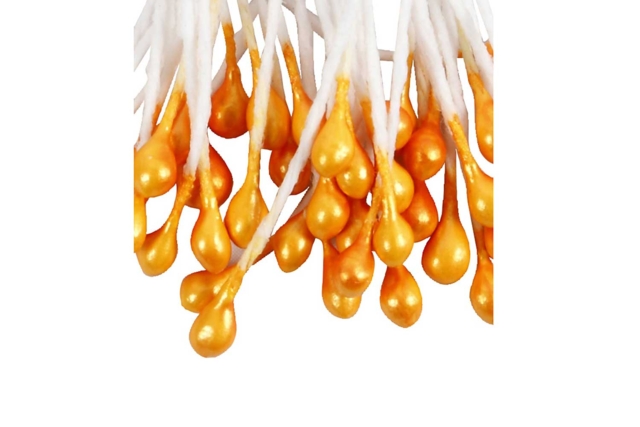 étamines mandarine - Fleurs en papier crépon : créez des bouquets éternels - 10doigts.fr