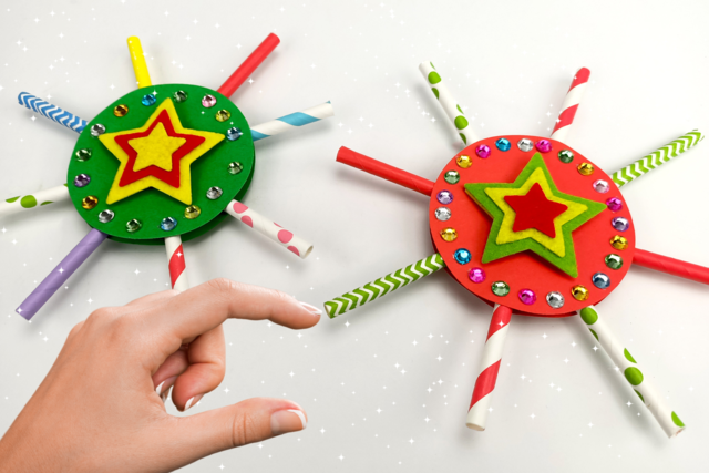 Étoile de noël avec pailles en carton - Perforatrices fantaisies - 10doigts.fr