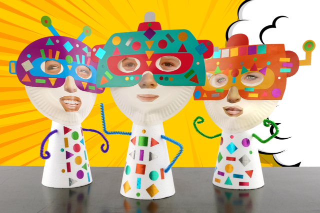 Fabrique ton super-héros ! - Masques créatifs enfants - 10doigts.fr