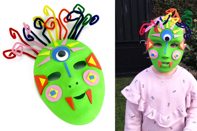 Fabriquer un masque pour Halloween - Chenilles, cure-pipe - 10doigts.fr