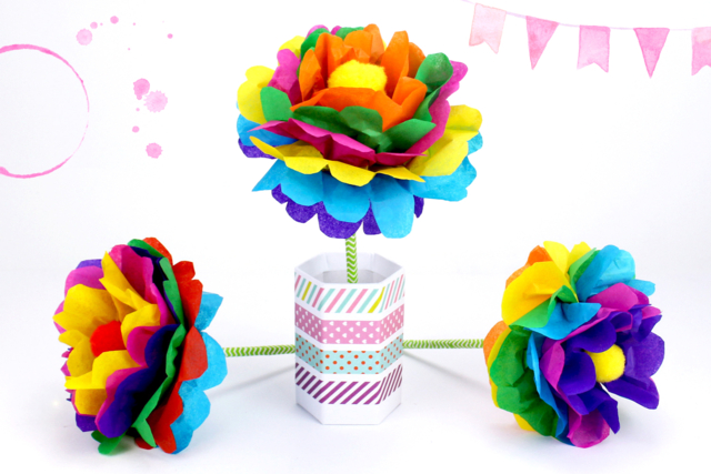 Faire une fleur en papier : méthode facile - Vaisselle jetable et réutilisable - 10doigts.fr