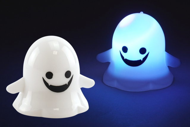 fantôme lumineux LED halloween - Articles lumineux, guirlandes et bougies LED - 10doigts.fr