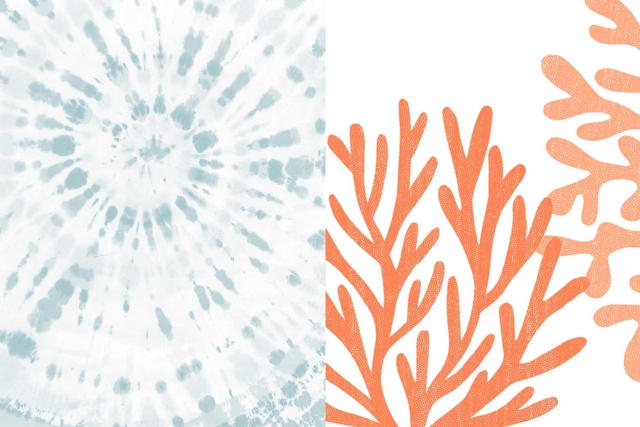 feuilles corail  - Papiers à motifs - 10doigts.fr