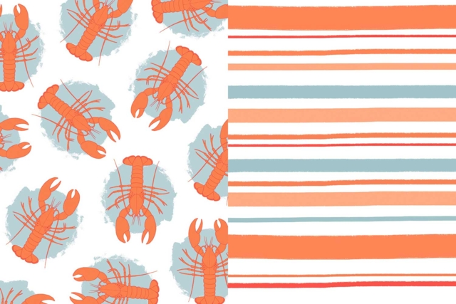 feuilles homard - Papiers à motifs - 10doigts.fr