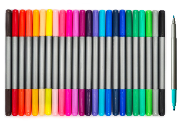 feutres 24 couleurs  - Feutres pointes moyennes : l'outil polyvalent pour le dessin et l'école - 10doigts.fr