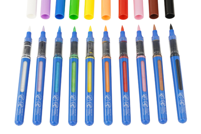 Feutres acryliques pointe pinceau Carioca - 10 couleurs - Marqueurs peinture : l'intensité de l'acrylique au bout des doigts - 10doigts.fr