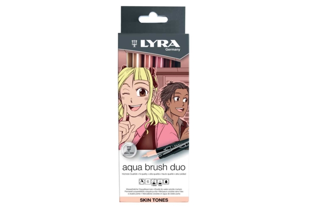 Feutres Aqua Brush Duo Lyra, tons portrait - Feutres pinceaux : précision et souplesse pour dessiner - 10doigts.fr