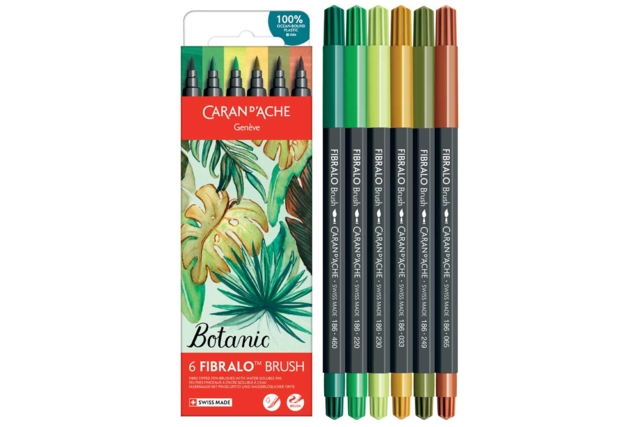 Feutres brush FIBRALO  "Botanic" - Feutres pinceaux : précision et souplesse pour dessiner - 10doigts.fr