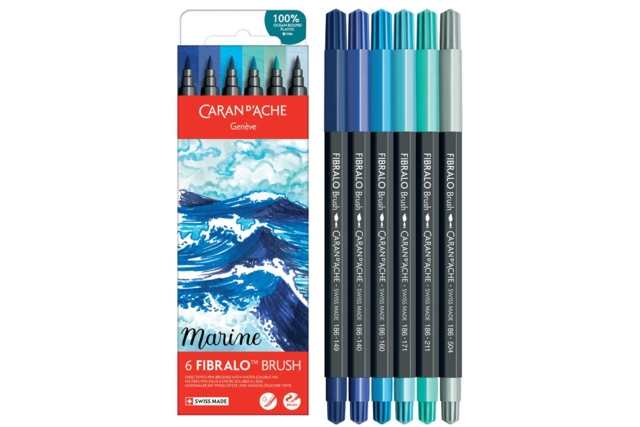 Feutres brush FIBRALO "Marine" - Feutres pinceaux : précision et souplesse pour dessiner - 10doigts.fr