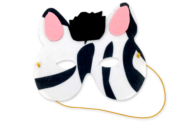 feutrine masque enfant zèbre - Feuilles de feutrine - 10doigts.fr
