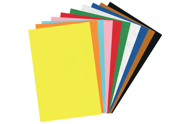 Feutrines 20 x 30 cm, 10 couleurs assorties - Feuilles de feutrine - 10doigts.fr