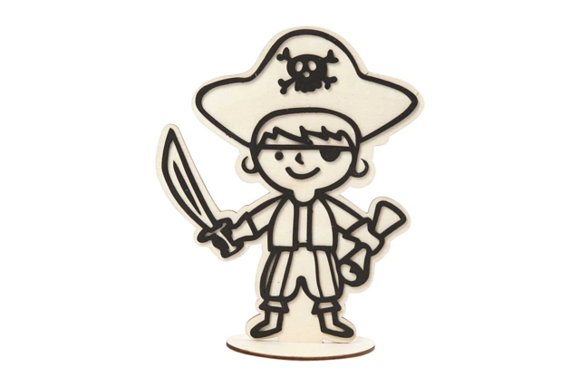 Figurines en bois avec relief - pirates - Livres et Kits de modelage - 10doigts.fr