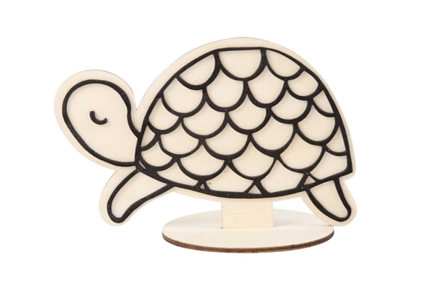 Figurines en bois avec relief - Tortue - Livres et Kits de modelage - 10doigts.fr