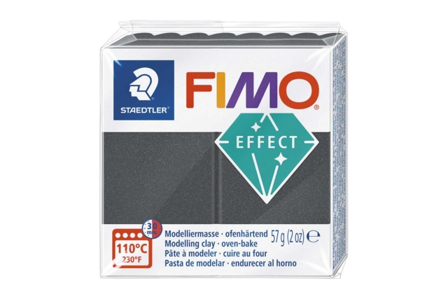 Fimo Effect 57gr - gris acier métallisé  (91) - Pâtes Fimo Effect : donnez une dimension magique à vos modelages - 10doigts.fr