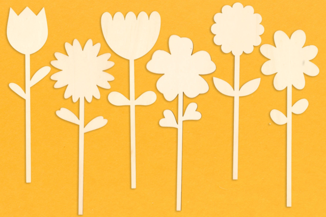 FLEURS EN BOIS  - Supports plats en bois - 10doigts.fr