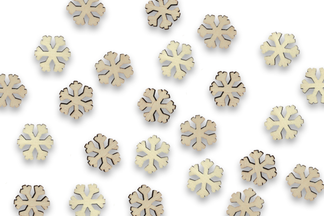 Flocon bois 2,5 x 0,3 cm x 50 pcs
 - Déco en bois brut - 10doigts.fr
