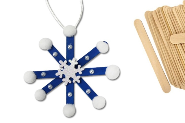 Flocons de neige en bâtonnets - Gommettes de Noël : autocollants et stickers créatifs pour enfants - 10doigts.fr