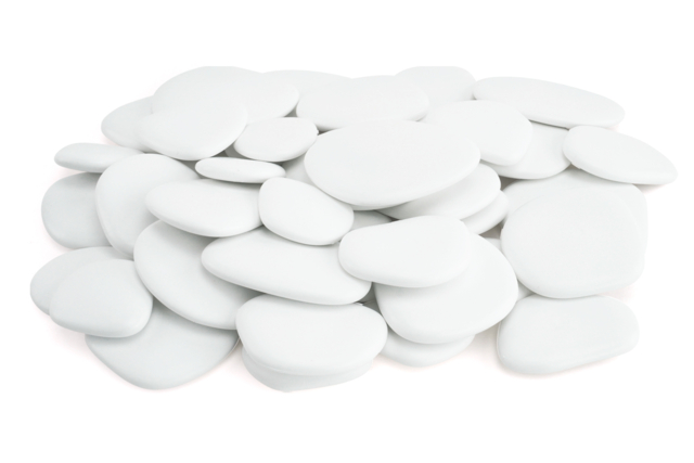 galets blancs plats à décorer plastique - Galets et coquillages - 10doigts.fr